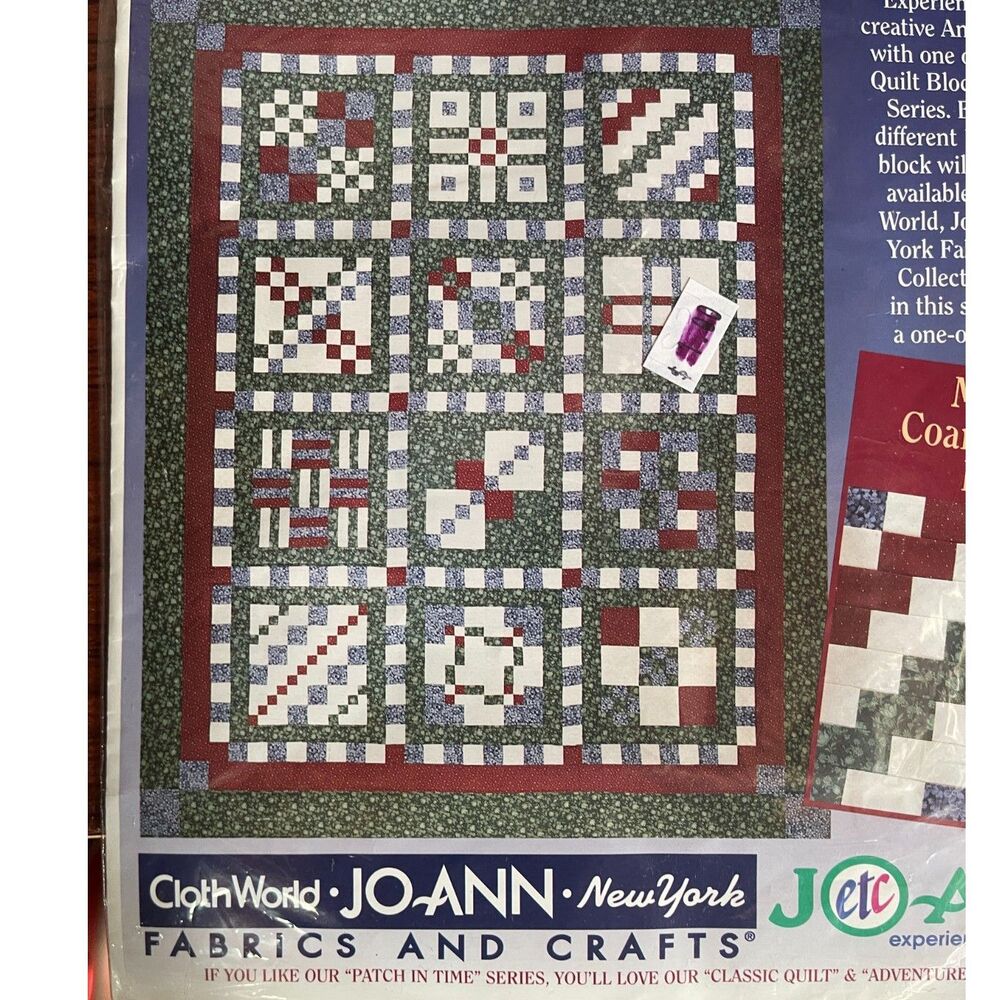 Quilt BLOCK OF THE MONTH Joann March 1998 Patch in time Vintage Quilting Kit.